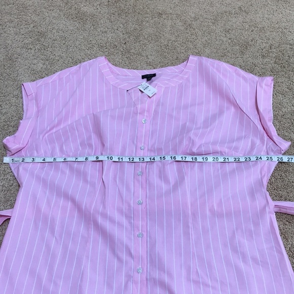 NWT! TALBOTS Size 1X pink front button cotton top - Picture 7 of 7